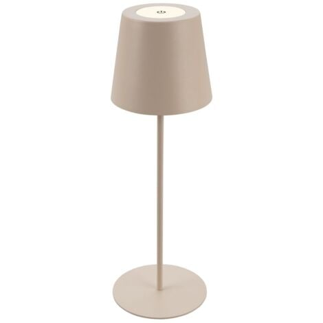 Briloner Lampe de table sans fil, tactile, réglable en hauteur, batterie remplaçable, beige, dimensions : Ø36 x 10,5 cm