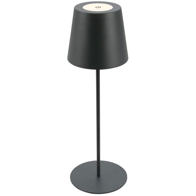 Lampe de table sans fil, tactile, réglable en hauteur, batterie remplaçable, anthracite, dimensions : Ø36 x 10,5 cm - Briloner Lampe de table sans fil, tactile, réglable en hauteur, batterie remplaçable, anthracite, dimensions : Ø36 x 10,5 cm - Briloner