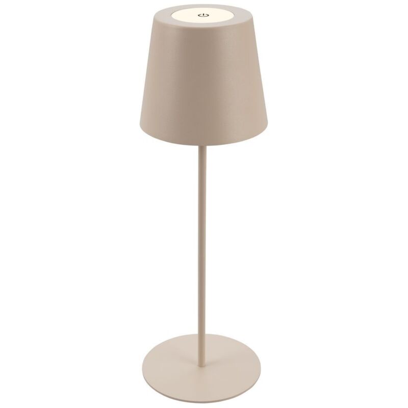 Lampe de table sans fil, tactile, réglable en hauteur, batterie remplaçable, beige, dimensions : Ø36 x 10,5 cm - Briloner Lampe de table sans fil, tactile, réglable en hauteur, batterie remplaçable, beige, dimensions : Ø36 x 10,5 cm - Briloner
