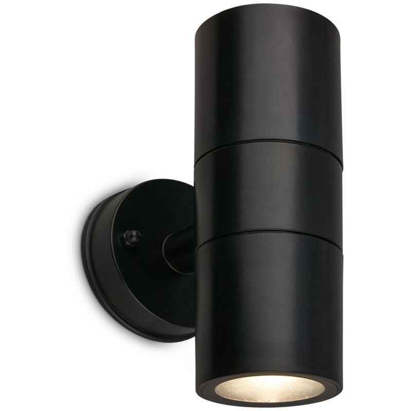 Lampe led murale, protection contre les éclaboussures et la poussière, Up-& Downlight, noir, dimensions : 16 x 7,5 x 11 cm - Briloner