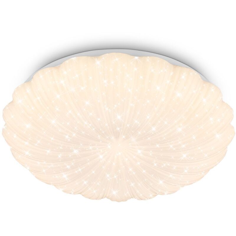 B.k.licht Briloner Led Deckenlampe Sternenhimmel Ø38, 5cm Rund 24w 2600lm 3000k Warmweiß Gewellter Rand Weiß - Deckenleuchte Wohnzimmer Schlafzimmer Küche
