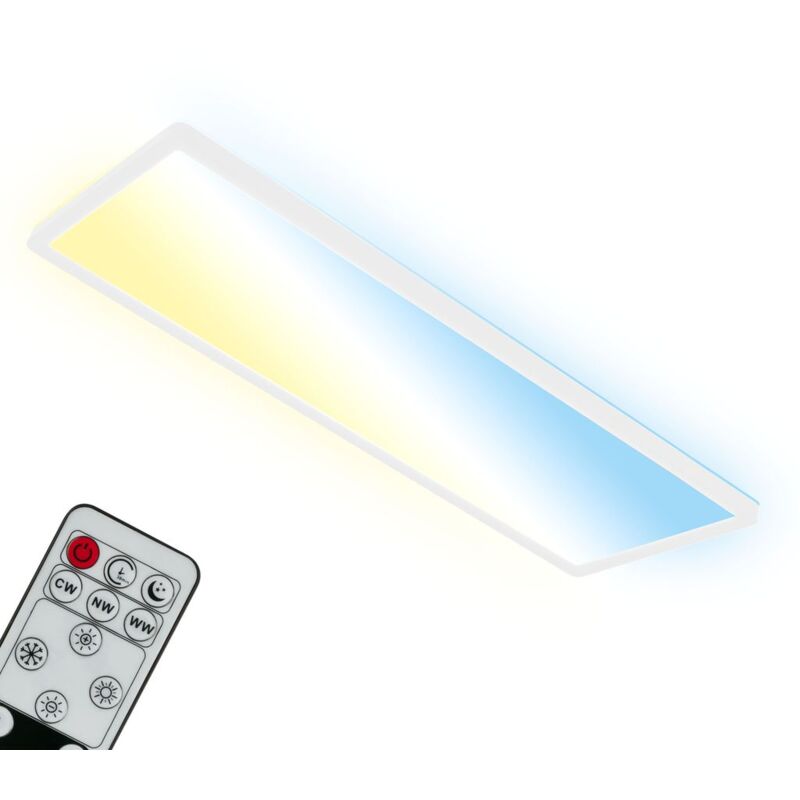 Briloner Leuchten - Led Deckenleuchte Cct, Led Deckenlampe Backlight, Ultra Flach, Dimmbar, Fernbedienung, Warmweiß, Neutralweiß, Kaltweiß, 580x200x30mm