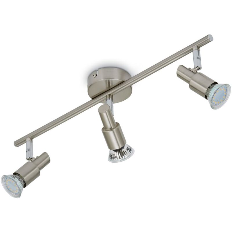 Faretto led per soffitto orientabile e inclinabile 3xGU10 9W nichel opaco Brilo ner