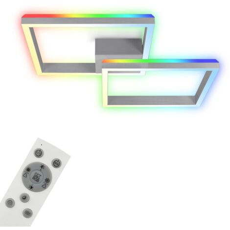 Briloner Leuchten FRAME BACK - Lampada da parete e soffitto - 3753019 - Telecomando incluso - Controllo della temperatura del colore CCT - Cambio colore RGB - Retroilluminazione RGB - 64 x 64 x 10 cm