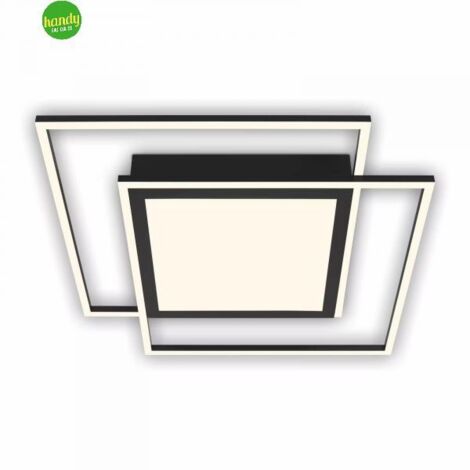 Briloner Leuchten FRAME CENTER - Lampada da parete e soffitto - 3740015 - Commutabile separatamente - 3000K bianco caldo - 51 W  5800 lm - 51,5 x 51,5 x 6,5 cm