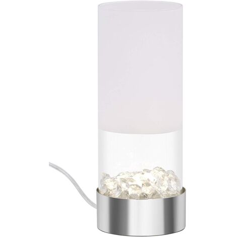 Briloner Leuchten Lampada da tavolo a LED, lampada da tavolo, LED modulo, 5 Watt, 400 Lumen, con interruttore, teilmattiertes vetro plastica, cromato, 7289