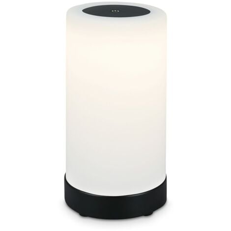 Briloner Leuchten - LED Tischlampe Akku, Dimmbar, Glas LED Tischleuchte Kabellos, Touchfunktion, 3.300K Warmweiß, Schwarz, 245x125 mm (HxD)