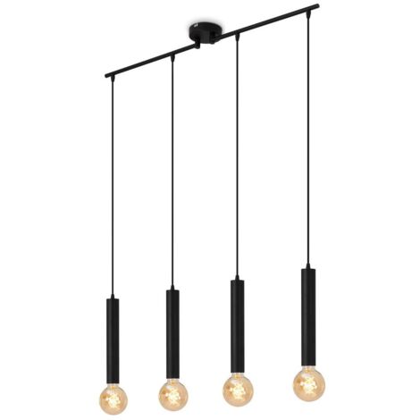 Briloner Leuchten LONGA - Suspensions - 4031045 - Acier noir - 4 ampoules - Douille E27 max. 60 watts - 85 x 10 x 110 cm