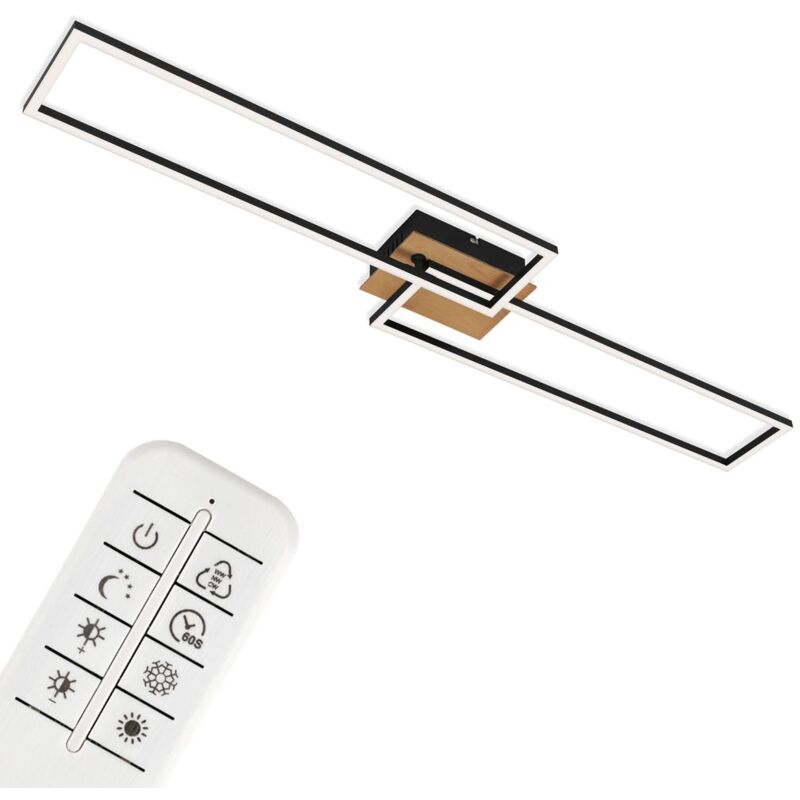 Briloner - frame Lampada da soffitto a led, telecomando, dimmerabile, controllo della temperatura del colore cct, orientabile, nero, 110 x 24,8 x 8,5