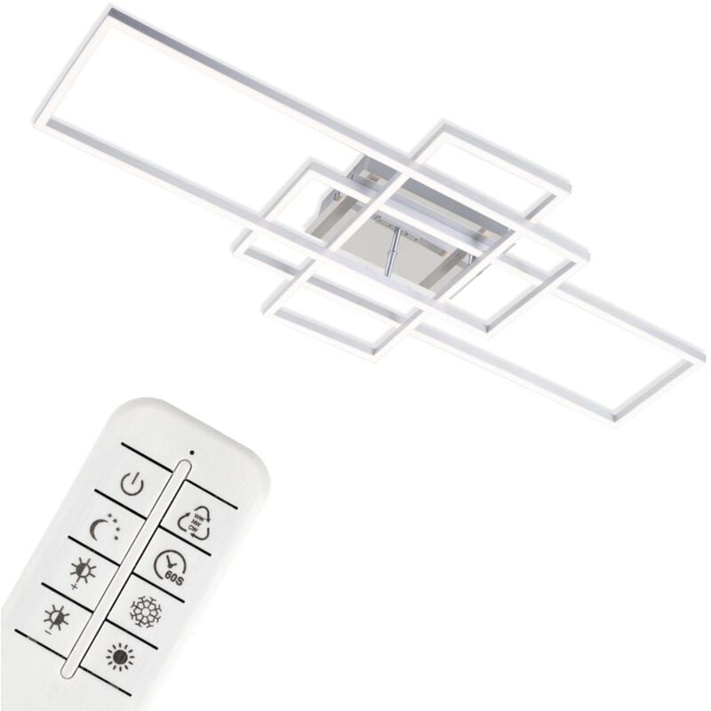 Briloner - Plafoniera led Frame cm 104x32 Potenza 51 Watt - 6600 Lumen Colore Alluminio