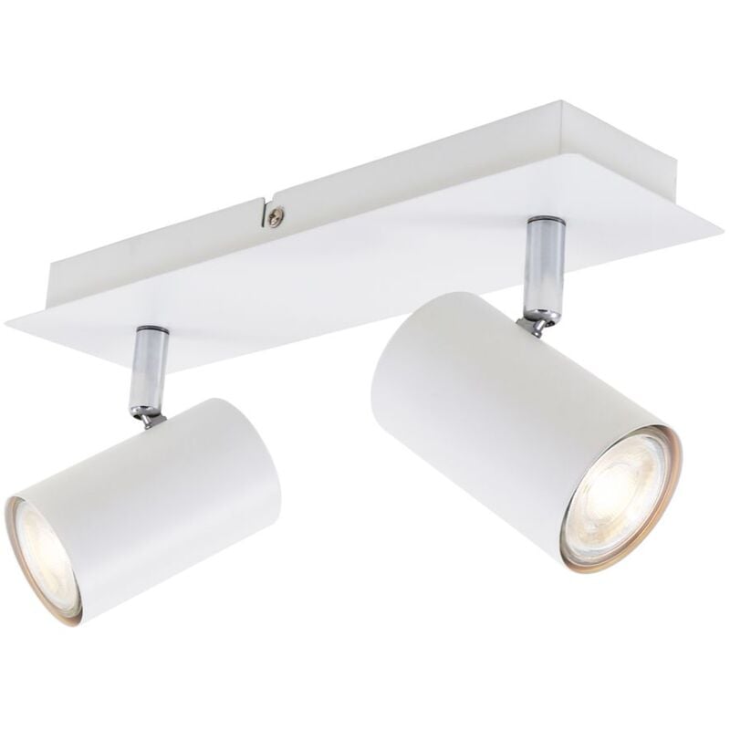 Lampada da soffitto Spot orientabile escl. 2xGU10 40W IP20 metallo bianco Briloner