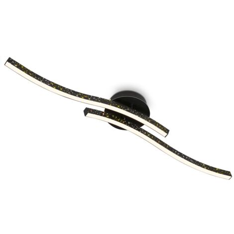 Briloner Leuchten REY - Lampada da parete e da soffitto - 3718025 - Effetto scintillante grazie all'ottica a fori laser - 12W  1400 lm - bianco caldo 3000K - 80,5 x 14 x 10 cm