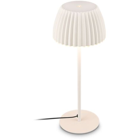 Briloner LOCA Lampe de table LED, tactile, variateur, lumière blanche chaude, bord lumineux, blanc, Ø14,3 x 36 cm