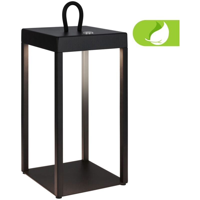 Briloner Luca Lampe de table led sans fil, à intensité variable, tactile, sans fil, anti-éclaboussures, noir, 31,5 x 13 x 13 cm