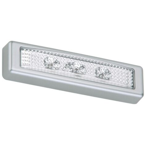 BRILONER - Luce a LED a pressione, luce sotto il mobile, luce sotto il mobile, luce sotto il mobile, autoadesiva, color titanio