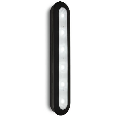 BRILONER - Luce LED a pressione con timer, luce sotto il mobile, luce per mobile, autoadesiva, nera