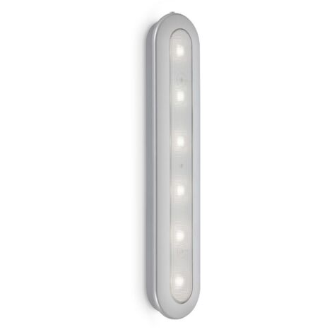 BRILONER - Luce LED a pressione con timer, luce sottopensile, luce per armadi, luce sottopensile, autoadesiva, color argento