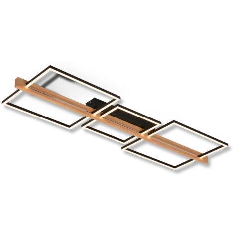 Briloner Moldura Lampada da soffitto a LED, dimmerabile, funzione memoria, legno nero