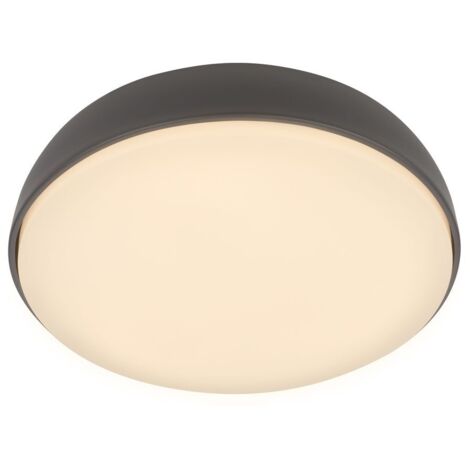 Briloner NIKAN Plafoniera LED, colore della luce bianco caldo, antracite, Ø28,5 x 7,6 cm