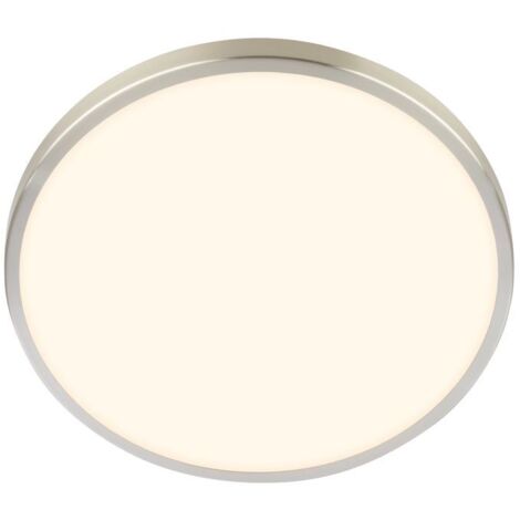Briloner NOBRE Plafonnier LED, cache décoratif, lumière blanche chaude, nickel mat, Ø24 x 6 cm
