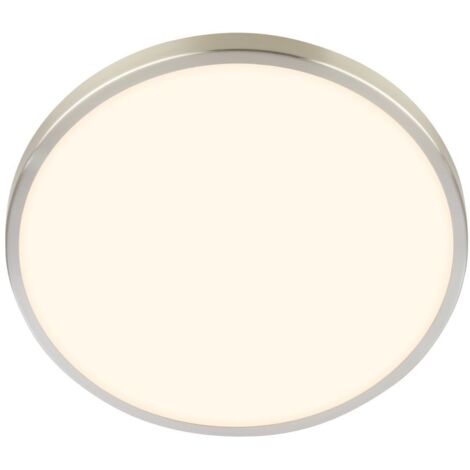 Briloner NOBRE Plafonnier LED, cache décoratif, lumière blanche chaude, nickel mat, Ø33 x 6 cm
