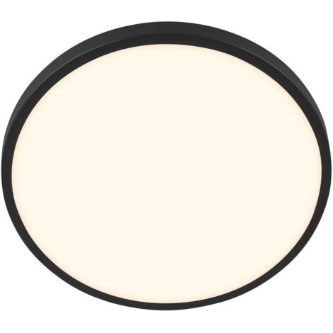 Briloner NOBRE Plafonnier LED, cache décoratif, lumière blanche chaude, noir, Ø24 x 6 cm