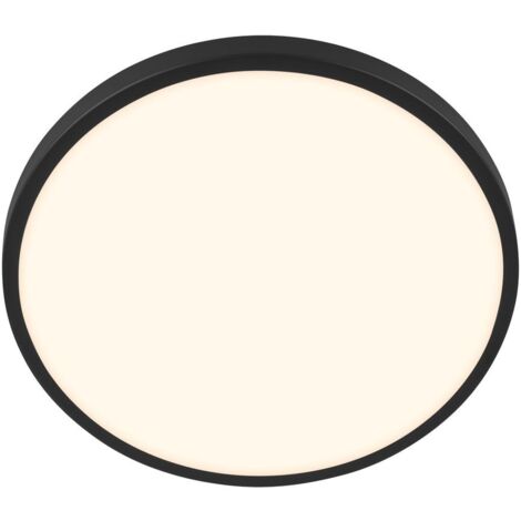 Briloner NOBRE Plafonnier LED, cache décoratif, lumière blanche chaude, noir, Ø33 x 6 cm