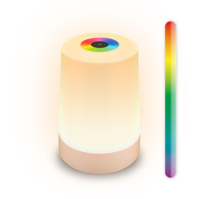 B.k.licht - Briloner Nubsi Lampe de table led sans fil IP44,dimmable, rgb+w, tactile, batterie, protection contre les éclaboussures, beige mat, Ø9 x B.k.licht - Briloner Nubsi Lampe de table led sans fil IP44,dimmable, rgb+w, tactile, batterie, protection contre les éclaboussures, beige mat, Ø9 x