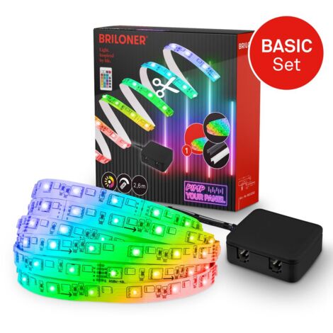 Briloner Pimp your Panel, set iniziale Striscia LED 2,6 m, telecomando, RGB