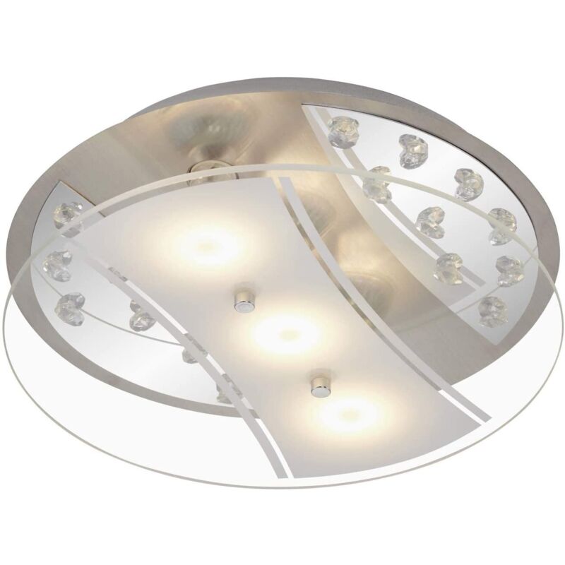 Plafoniera led maison diam. 27cm 3 luci GU10 5wattW 400lumen 3000K cromo - Briloner