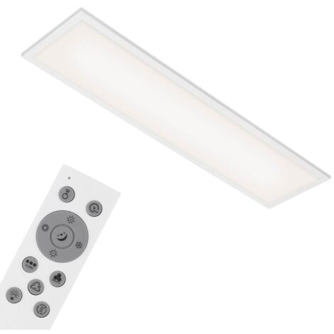 BRILONER - Plafoniera LED RGB, plafoniera LED CCT, ultra piatta, dimmerabile, cambio colore, telecomando, bianco caldo, bianco neutro, bianco freddo, 1000x250x66 mm (LxWxH)