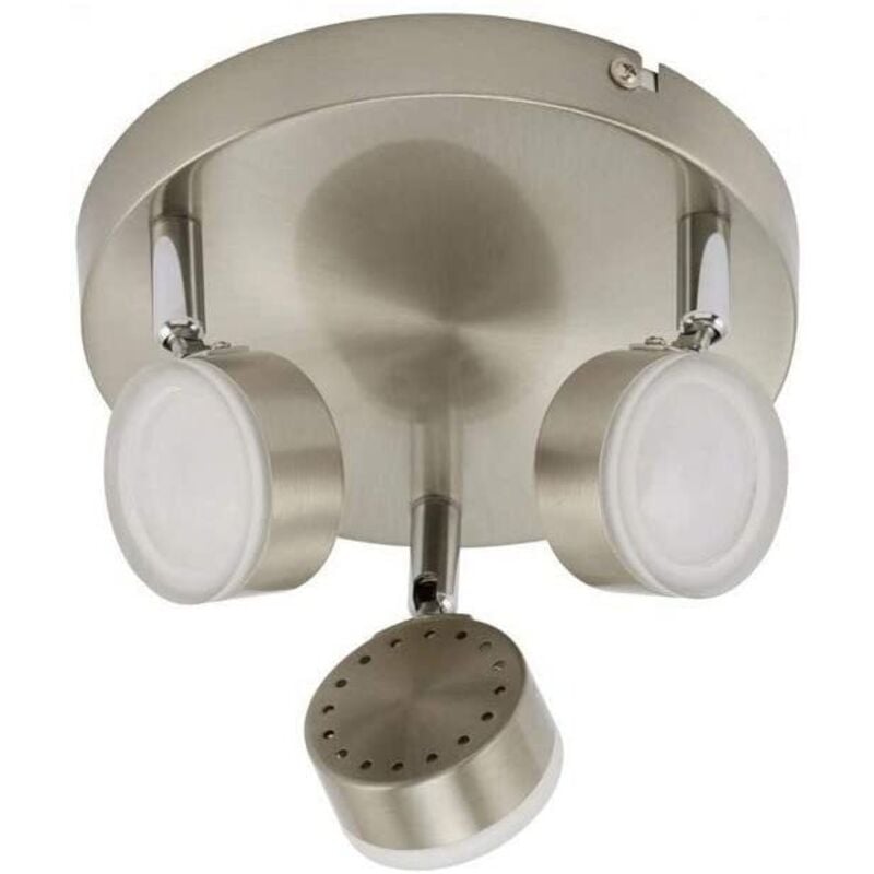 Image of Briloner - plafoniera led semplice 3 luci 5 watt 400 lumen in nickel satinato