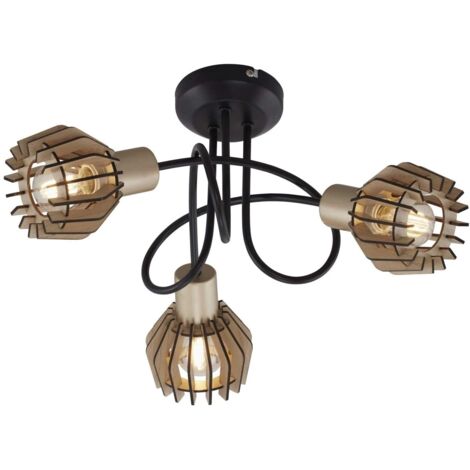 BRILONER - PLAFONIERA NATURE WOOD A 3 LUCI 5,5W E14 IN LEGNO D'ACERO