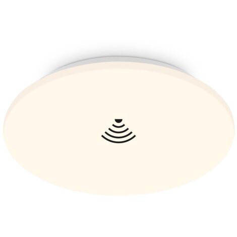 Briloner – Plafonnier LED avec détecteur de mouvement – Lumière blanche chaude 3000K – 24W 2600 lumens – Dimensions 350x60 mm – Pour salon, cuisine, chambre d'enfant