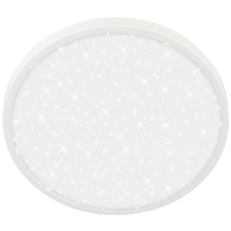 BRILONER - Plafonnier LED avec panneau décoratif, lumière blanche chaude, ciel étoilé, salon, chambre, luminaire plafonnier, 24x6 cm, blanc