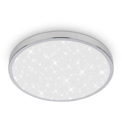 B.K.Licht – Plafonnier salle de bain LED Ø24 cm – Lumière blanche neutre 4000K – IP44 protection éclaboussures – Effet ciel étoilé 1300lm
