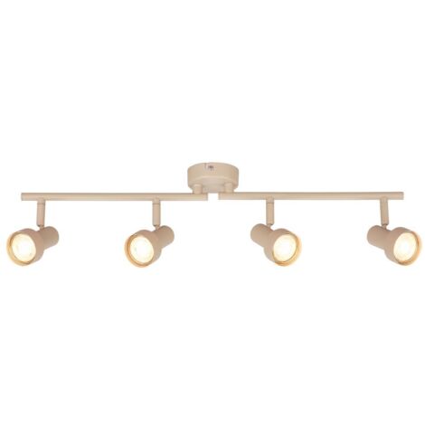 Briloner Plafonnier orientable 60,5cm douille GU10 max. 9W 4 lampes beige - Spot plafond salon couloir cuisine bureau