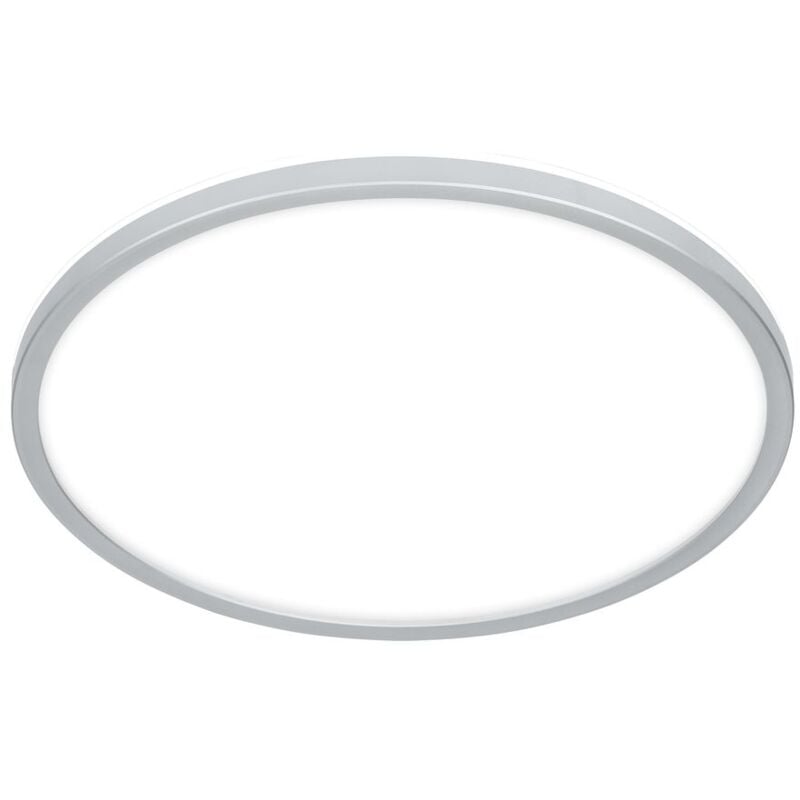 Pulap Lampe de plafond led, lumière indirecte, plat, IP44 protection contre les éclaboussures, lumière blanc neutre, chrome mat, Ø29 x 4 cm - Briloner