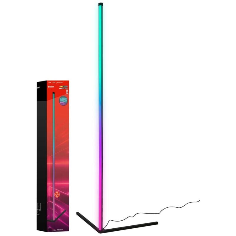 Rgbic Lampe sur pied led, t l commande, d coration gaming, intensit variable, 1,4 m - Briloner