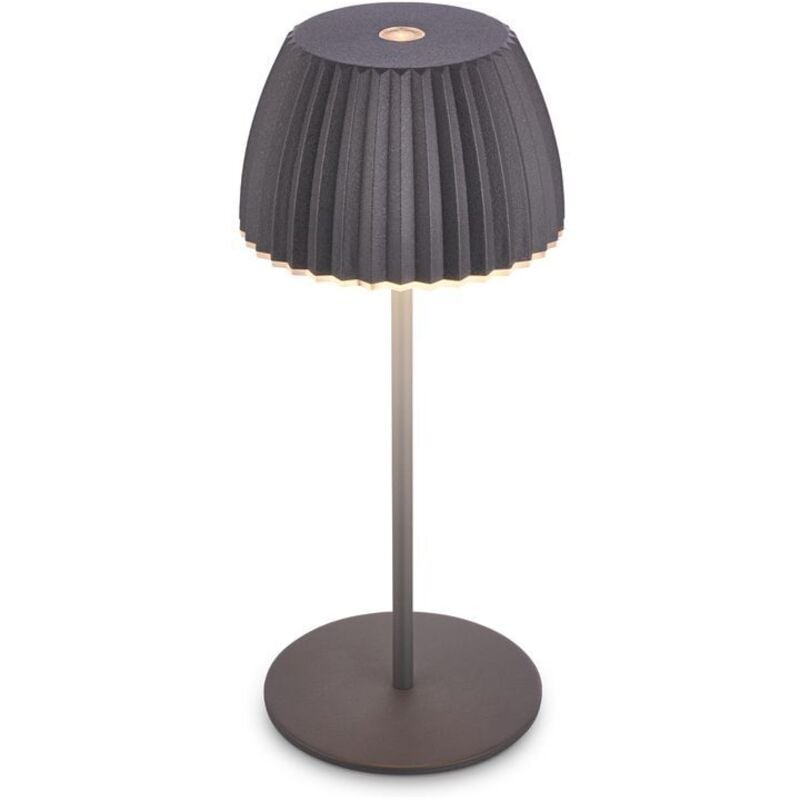 B.k.licht - Briloner Champ Mini lampe de table led sans fil IP44, intensité lumineuse variable, tactile, batterie, German Design Award Winner 2025,