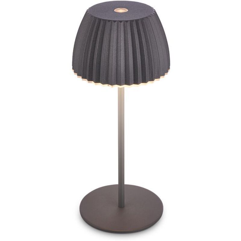 B.k.licht - Riffle Mini Led Tischlampe Akku Tischleuchte Dimmbar Kabellos Ip44 Anthrazit