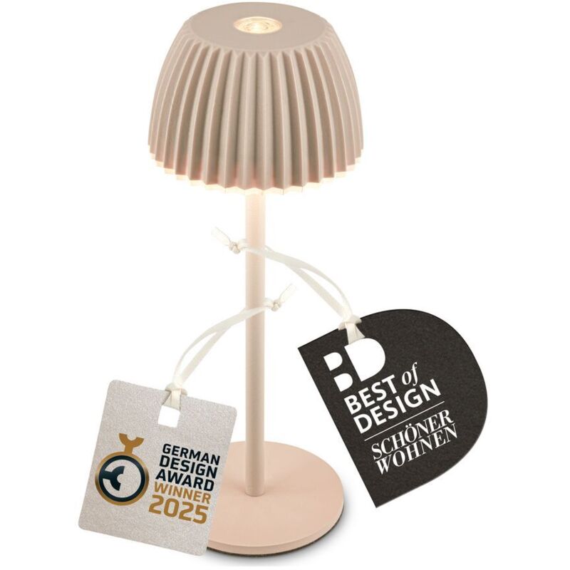 BRILONER Beige Rechargeable Battery LED Table Lamp 15cm