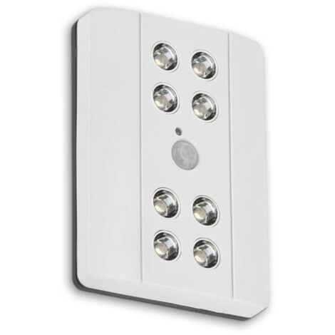 BRILONER - Rilevatore di movimento a LED per luce sotto il mobile, luce per mobile, luce sotto il mobile, luce notturna, bianco