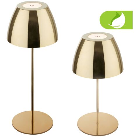 Briloner Serina LED lampada da tavolo senza fili IP44, dimmerabile, touch, color oro