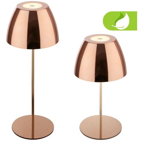 Briloner Serina LED lampada da tavolo senza fili IP44, dimmerabile, touch, color rame