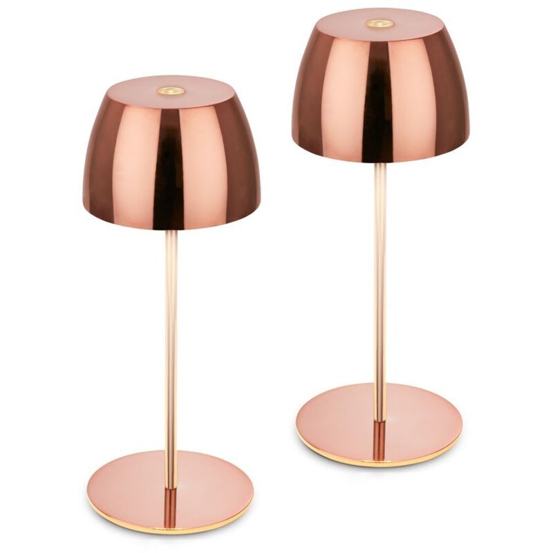 Briloner Serina Mini lampe de table LED sans fil IP44, à intensité variable, tactile, anti-éclaboussures, sans fil, couleur cuivre, Ø8 x 20 cm Briloner Serina Mini lampe de table LED sans fil IP44, à intensité variable, tactile, anti-éclaboussures, sans fil, couleur cuivre, Ø8 x 20 cm