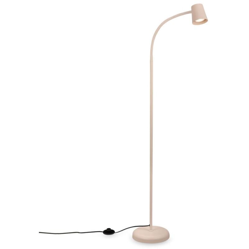 Briloner skriva Lampadaire, Orientable, Interrupteur à pédale marche/arrêt, Douille GU10, max. 9W, Beige, Ø21 x 127,5 cm
