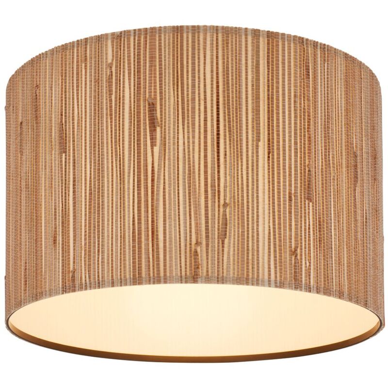 Briloner - Slama lampe de plafond, abat-jour en jonc de mer, style boho, douille E27, naturel, Ø35 x 28 cm