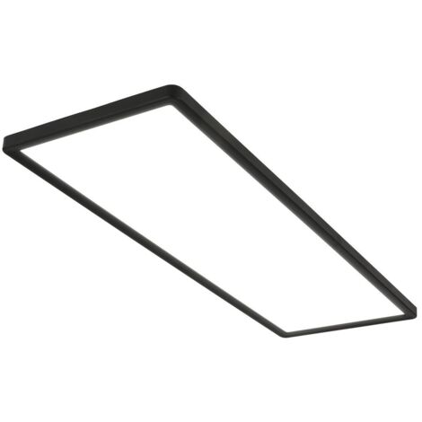Briloner Slim Plafoniera LED, retroilluminata, piatta, angolare, 58x20cm, nero