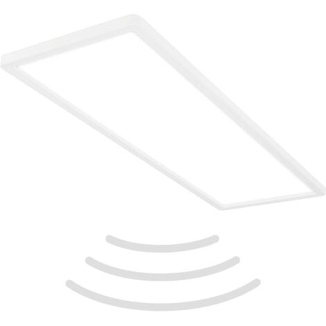 BRILONER SLIM Plafonnier LED avec détecteur de mouvement ultraplat rectangulaire IP44 580x200x30mm 22W 3000lm 4000K lumière blanc neutre Blanc lampe plafond salle de bain couloir garage